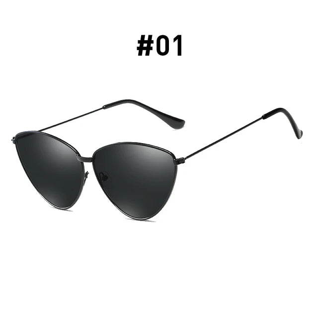 Retro Ocean Color Cat Eye Triangle Sunglasses for Women New  Trend Colorful Vintage Sun Glasses Female Sbades