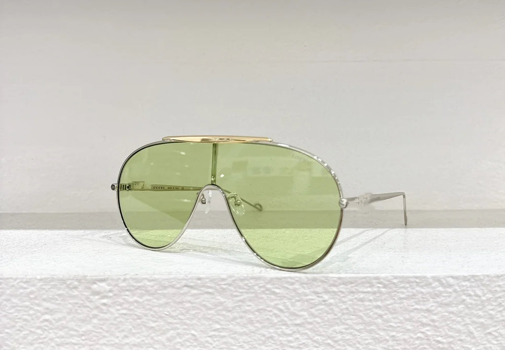 Metal wind goggles and sunglasses