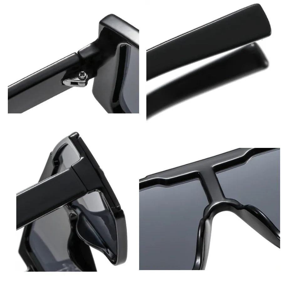 Fashion Female Square Sunglasses For Women  Siamese Oversized Frame Vintage Shades Sun Glasses Luxury