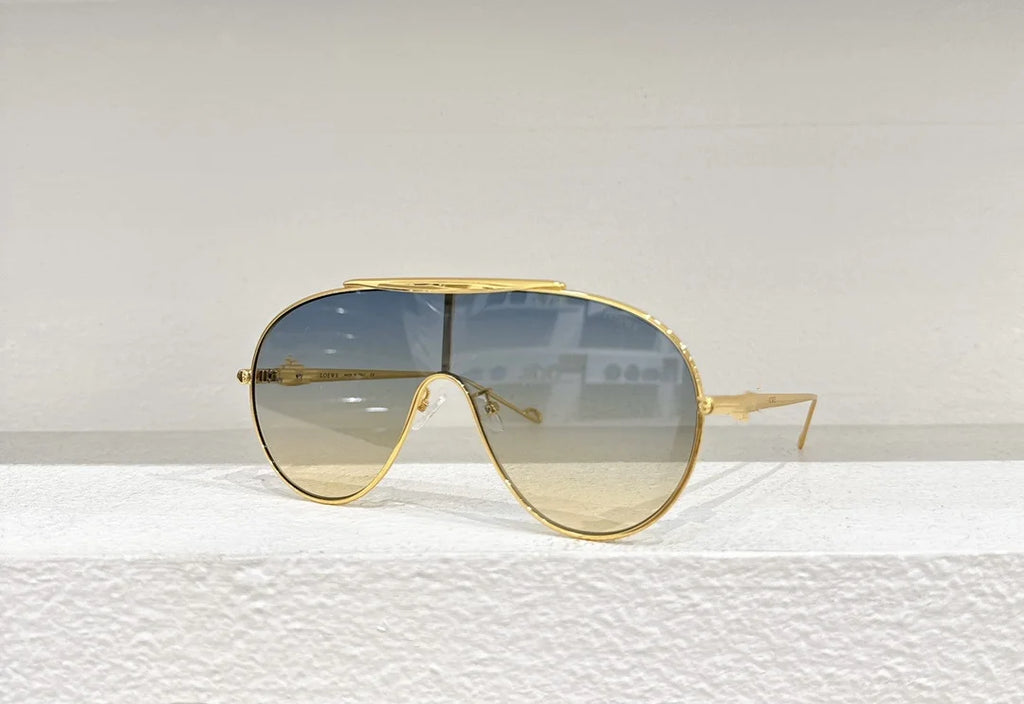 Metal wind goggles and sunglasses