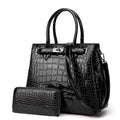 Sac à main pour femme, designer, luxe, nouveau, en cuir PU, motif crocodile, sac à bandoulière, 2 pièces, sac bandoulière, pochette, portefeuille femme