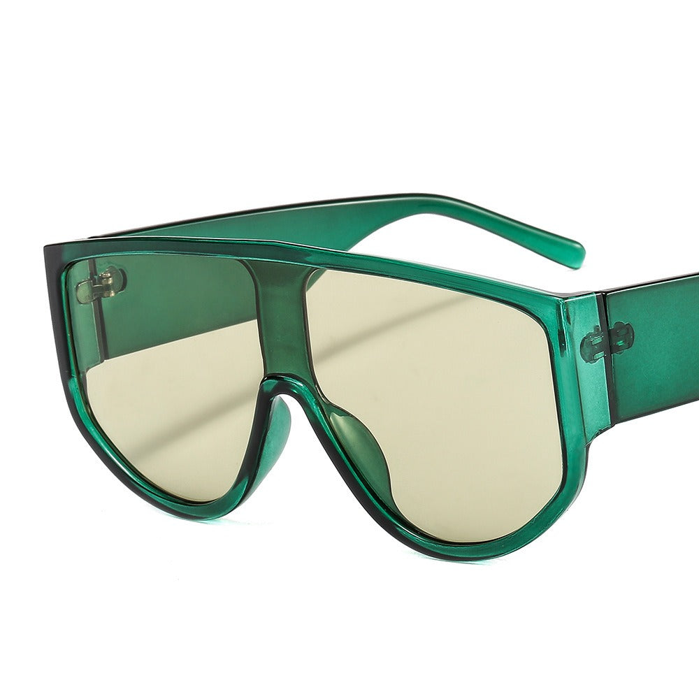 Sunglasses with colorful large frame, personalized retro sunglasses, integrated lenses, sunglasses