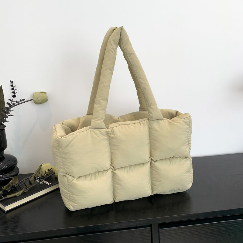 Quilted Single-Shoulder Bag Down Jacket Bag Large Capacity
