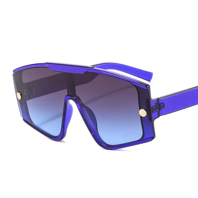 Fashion Female Square Sunglasses For Women  Siamese Oversized Frame Vintage Shades Sun Glasses Luxury