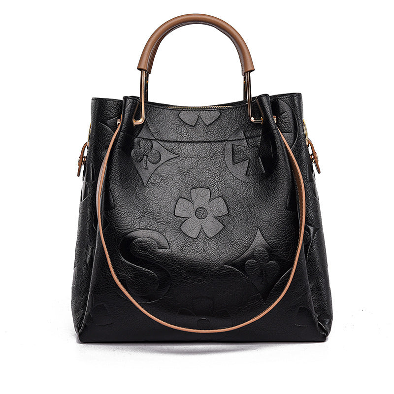 Sac à main mode femme cabas gaufré grande capacité sac seau maternité