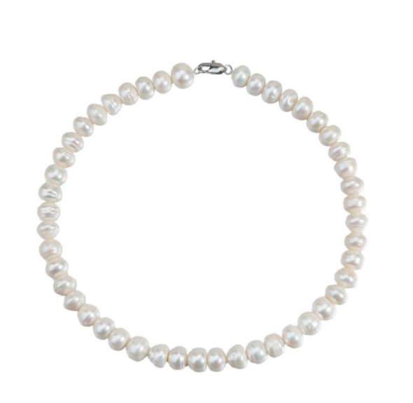 Large 11-12mm Freshwater Natural Pearl Necklace, Luxurious White Pearl Necklace