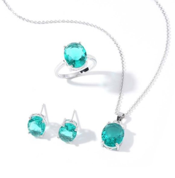 3PCS AAA zircon jewelry set. Statement jewelry for women. Nickel-free