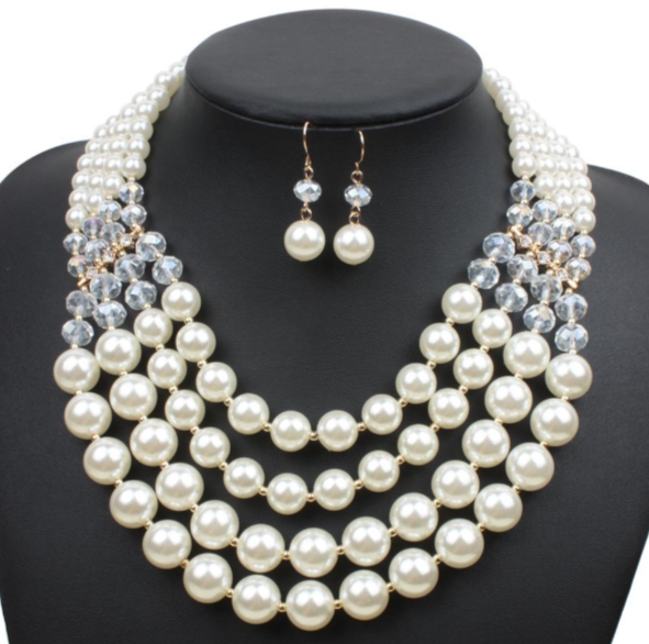 vintage multi-layer pearl set 2PCS