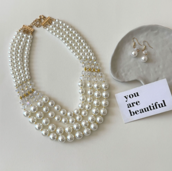 vintage multi-layer pearl set 2PCS