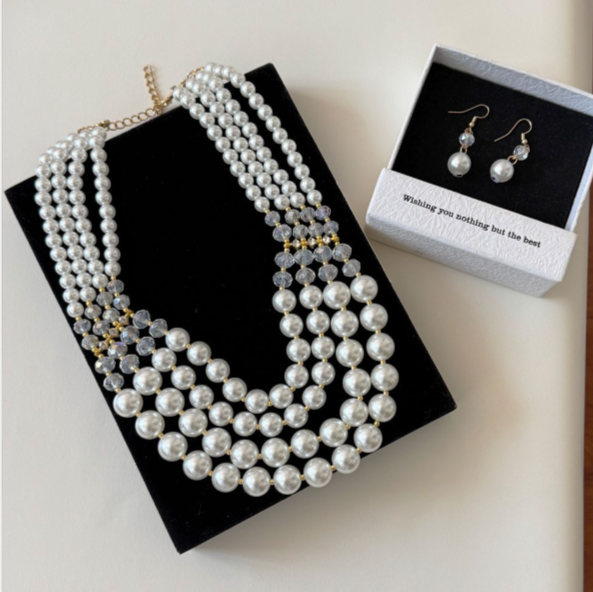 vintage multi-layer pearl set 2PCS