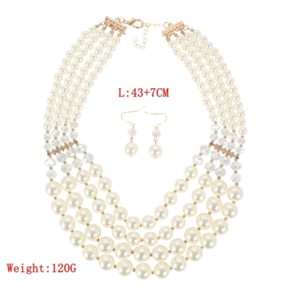 vintage multi-layer pearl set 2PCS