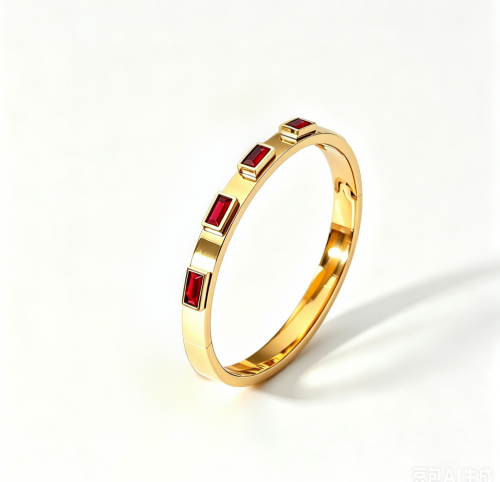18K Gold Plated Stainless Steel Baguette Cubic Zirconia Hinged Bangle, Tarnish Resistant Rectangle Crystal Open Cuff Bracelet Stackable Jewelry For Women