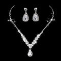 Parure de bijoux de mariée en oxyde de zirconium AAA+ : Collier et boucles d'oreilles, hypoallergénique