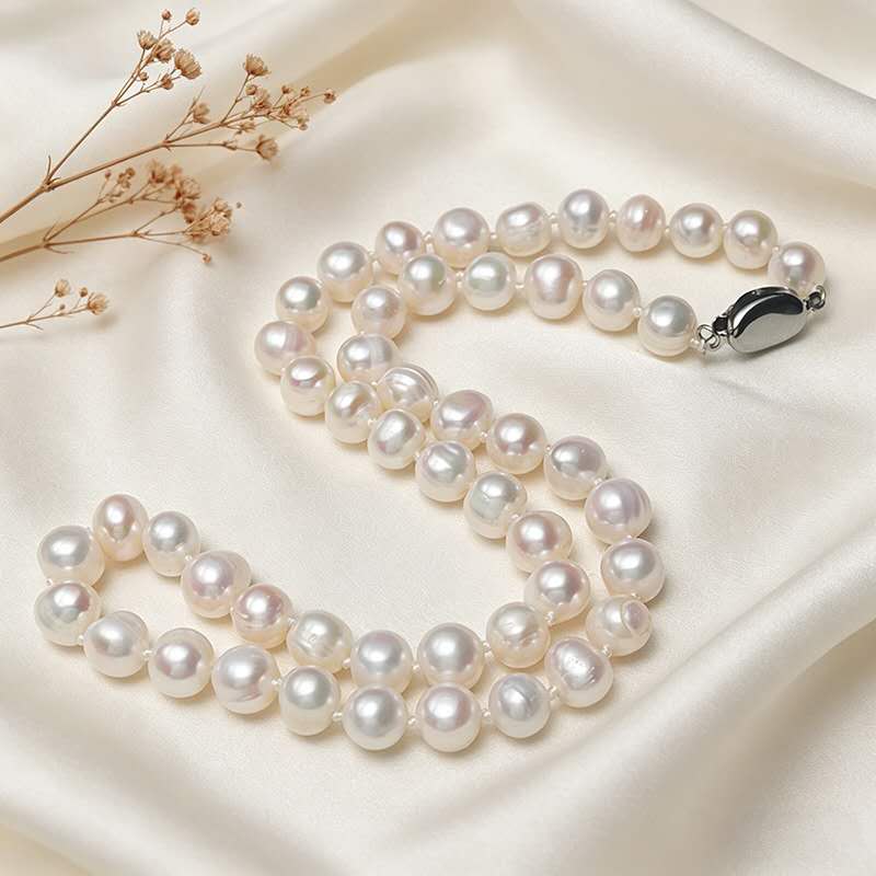 -10mm Natural Freshwater Pearl Choker Necklace