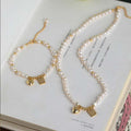 Natural Freshwater Pearl Choker Necklace, Heart & Good Luck Gold Tag Adjustable Hypoallergenic Women Jewelry Gift