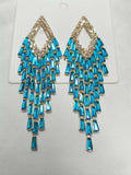 Luxury Teardrop Zircon Tassel Dangle Earrings Hypoallergenic Crystal Fringe Drop