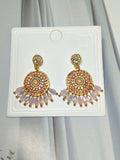 Bohemian Crystal Tassel Drop Earrings Multicolor Rhinestone Gold Plated Ethnic Dangle Earrings