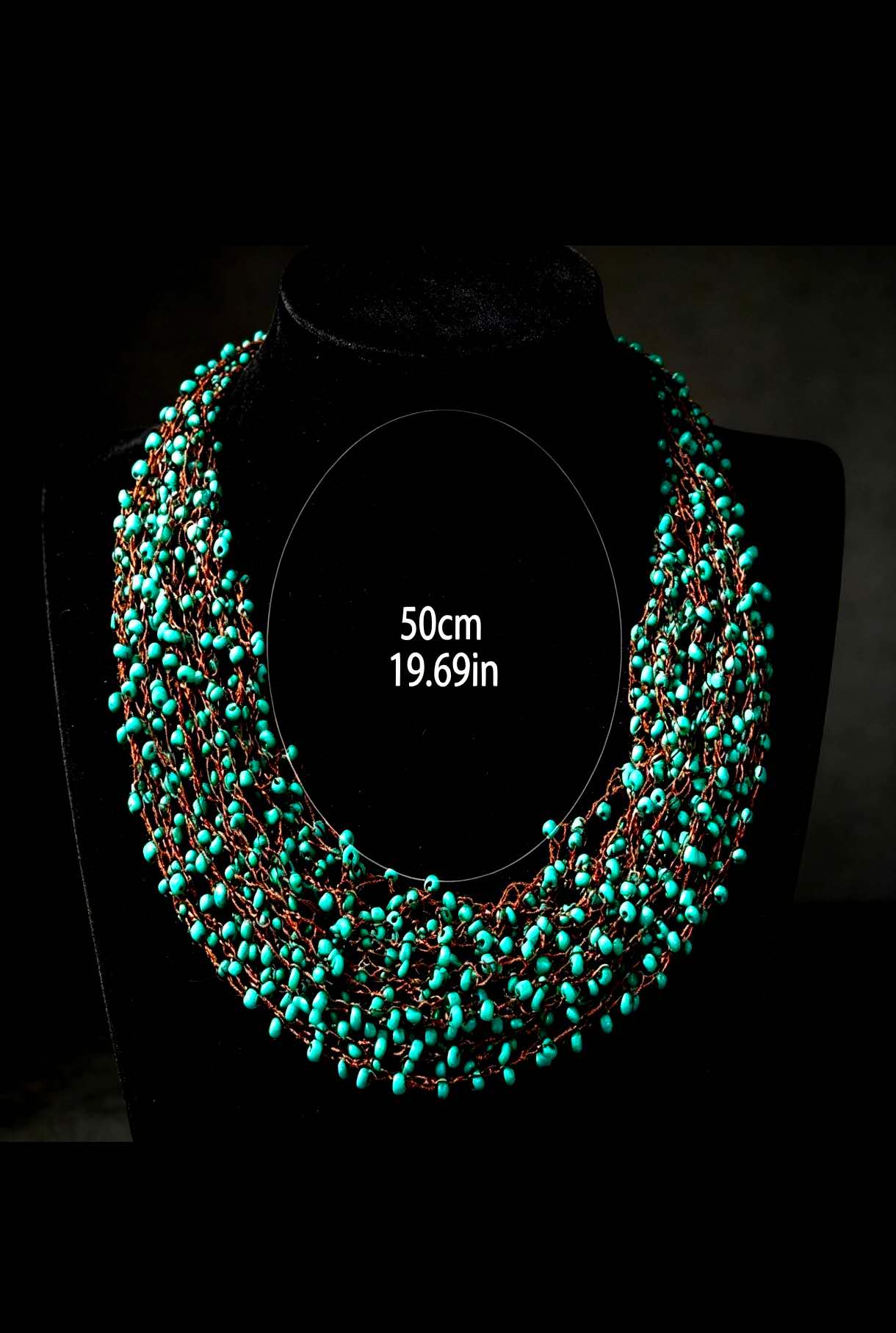 Boho Multi Strand Tiny Seed Bead Bib Necklace Hand Woven Fabric Button Clasp Women Vacation Jewelry