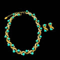 Vintage style woven natural turquoise stone set, 2 PCS