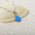 Teardrop Opal Infinity Twist Pendant Necklace