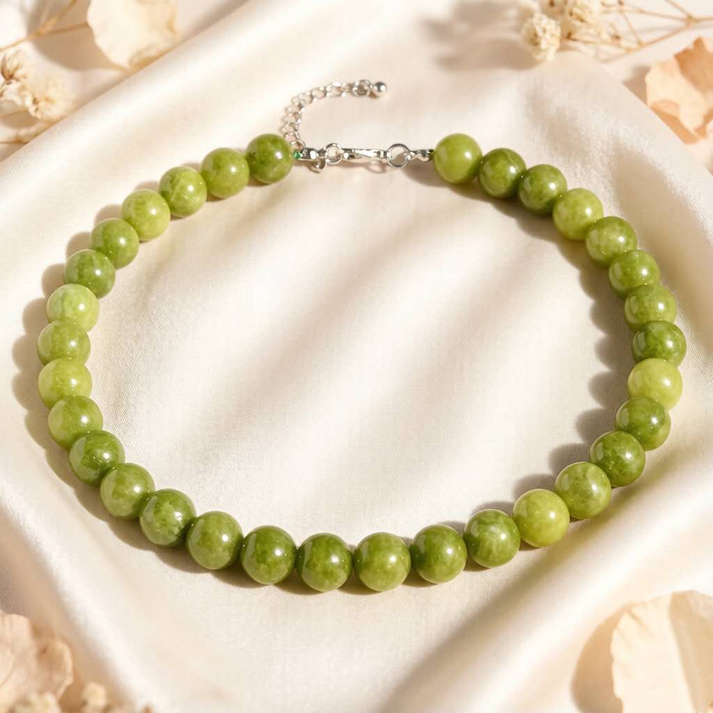 12MM Natural Round Stone Beaded Choker Necklace Multi Color Healing Crystal Bead Chain Adjustable Extension Jewelry Gift for Women