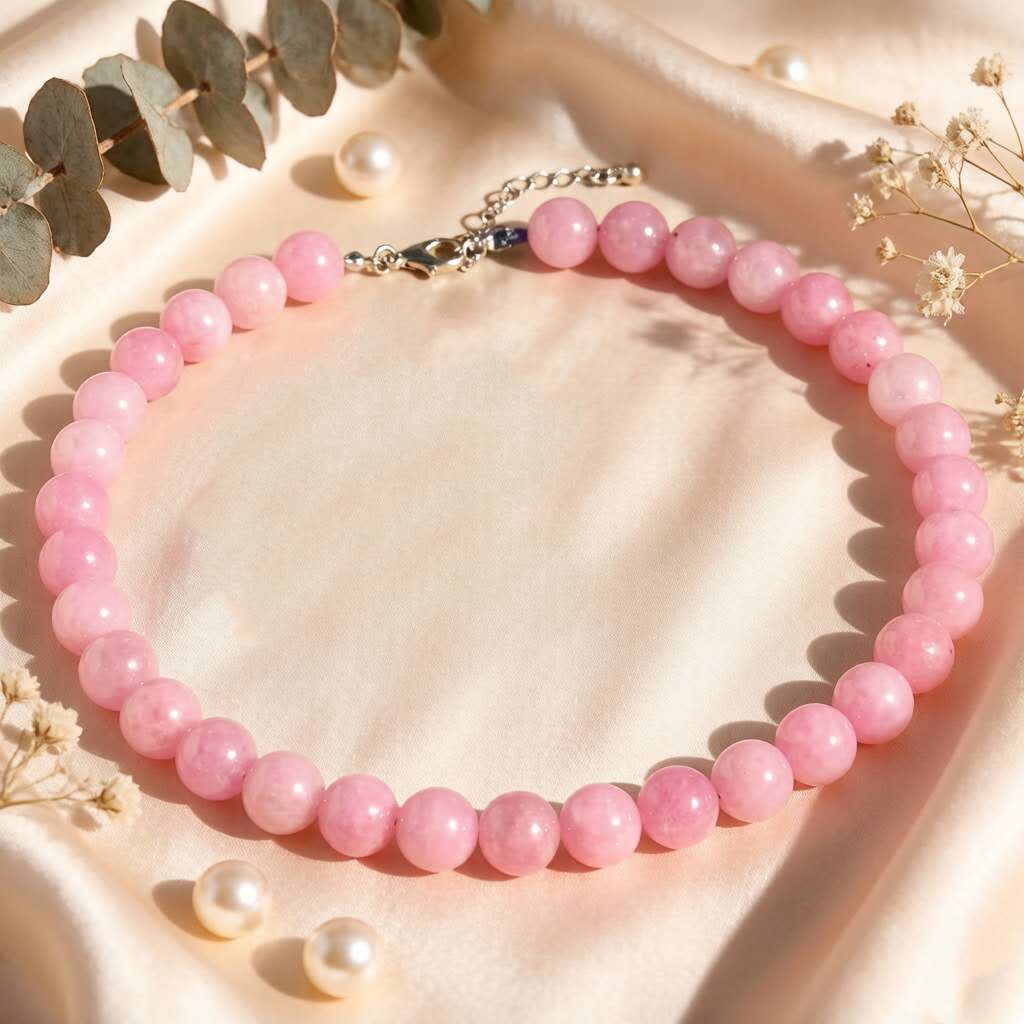 12MM Natural Round Stone Beaded Choker Necklace Multi Color Healing Crystal Bead Chain Adjustable Extension Jewelry Gift for Women