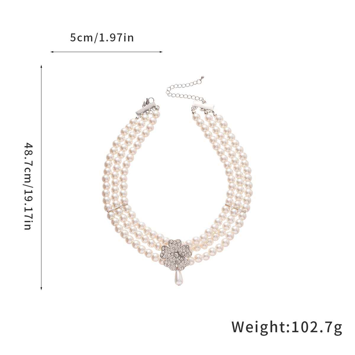 Vintage SET of Multi-Pearl and Floral Rhinestone Teardrop 2PCS