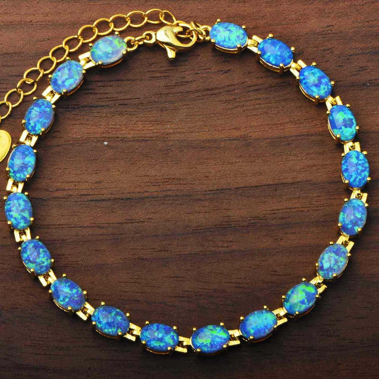 Hypoallergenic 925 Silver Opal Bracelet - 2 Colors. Nickel-free