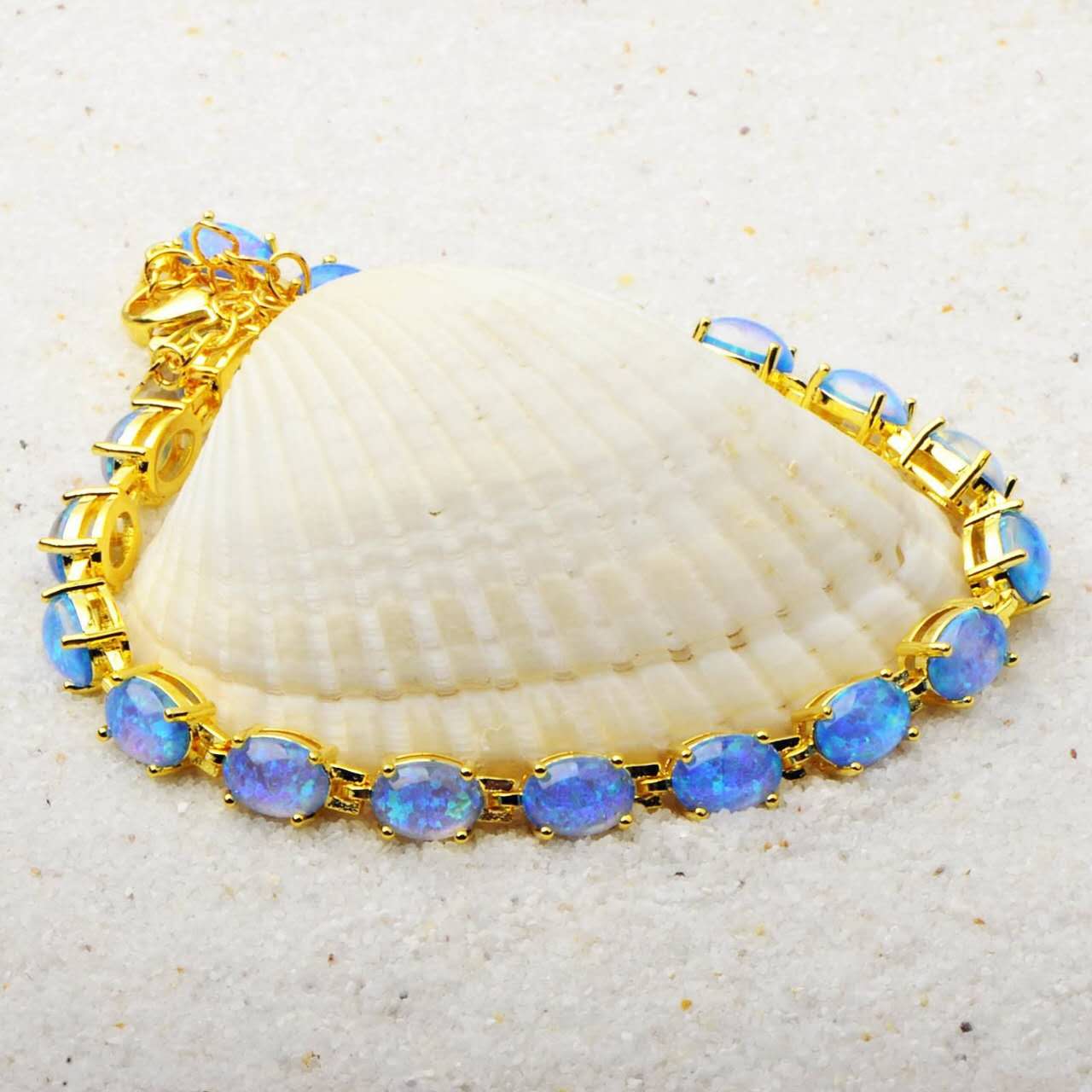 Hypoallergenic 925 Silver Opal Bracelet - 2 Colors. Nickel-free