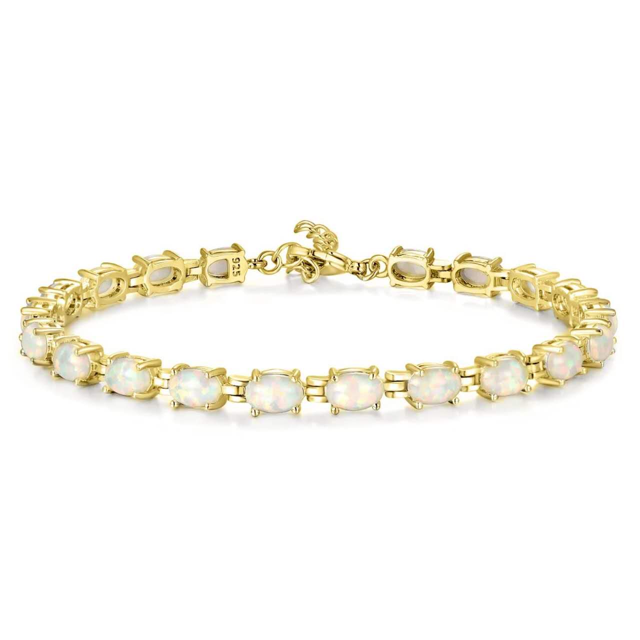 Hypoallergenic 925 Silver Opal Bracelet - 2 Colors. Nickel-free