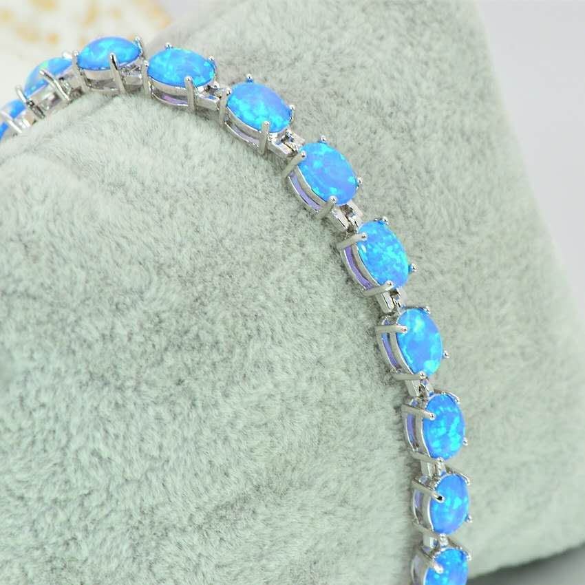 Hypoallergenic 925 Silver Opal Bracelet - 2 Colors. Nickel-free