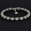 Hypoallergenic 925 Silver Opal Bracelet - 2 Colors. Nickel-free
