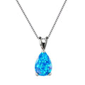 necklace with teardrop-shaped opal pendant