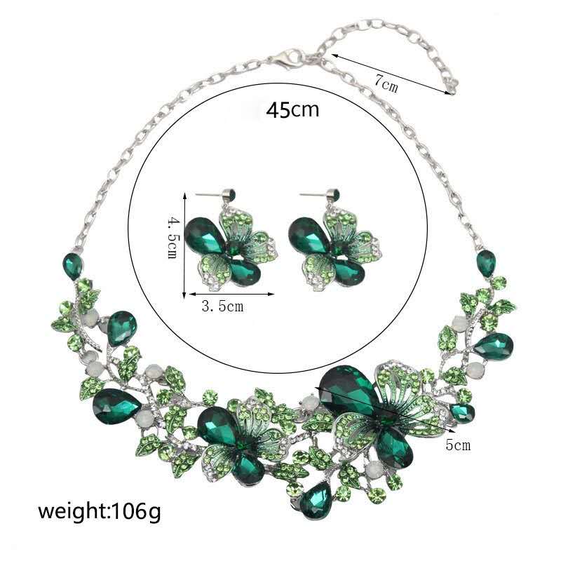 Fashion AAA Zircon Flower Pattern 2 PCS Set