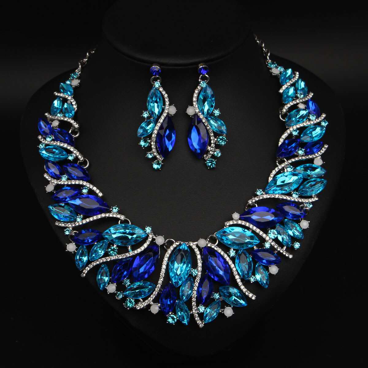 2 PCS Fashion Colorful Crystal and Zirconia Set