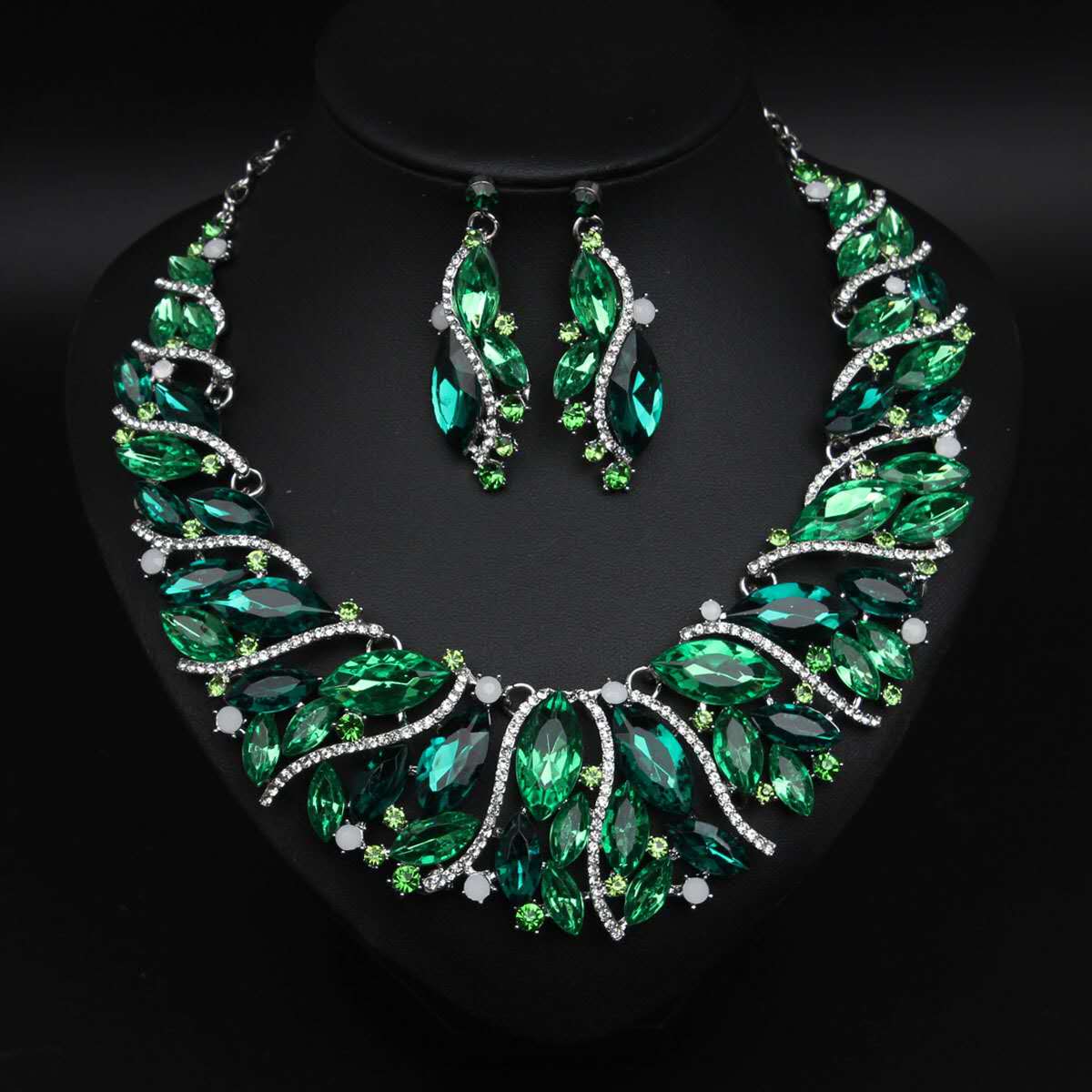 2 PCS Fashion Colorful Crystal and Zirconia Set