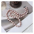 Natural Purple-Pink Freshwater Pearl Necklace, 8/9mm Beads