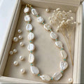 Natural Baroque Freshwater Pearl Necklace, Irregular Keshi Pearl with Amazonite Beads, 14K Gold Filled Choker, Elegant Handmade Women Jewelry for Wedding Daily Wear