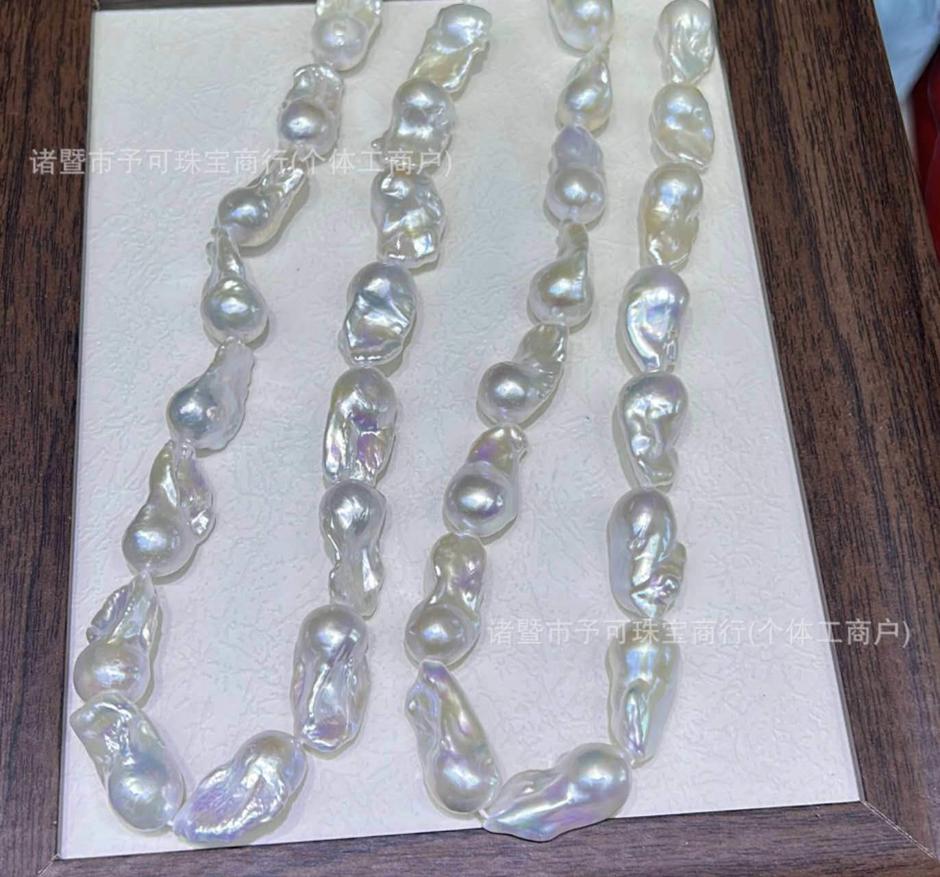 16-17mm Large Natural Baroque Pearl Necklace, High Luster Irregular Freshwater Baroque Pearl Choker, Handmade Beaded Luxury Vintage Pearl Necklace for Women Gift