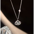 S925 Silver necklace featuring a starry sky, the universe, and planets
