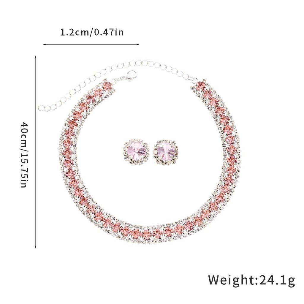 Parure collier et boucles d'oreilles en zircone AAA