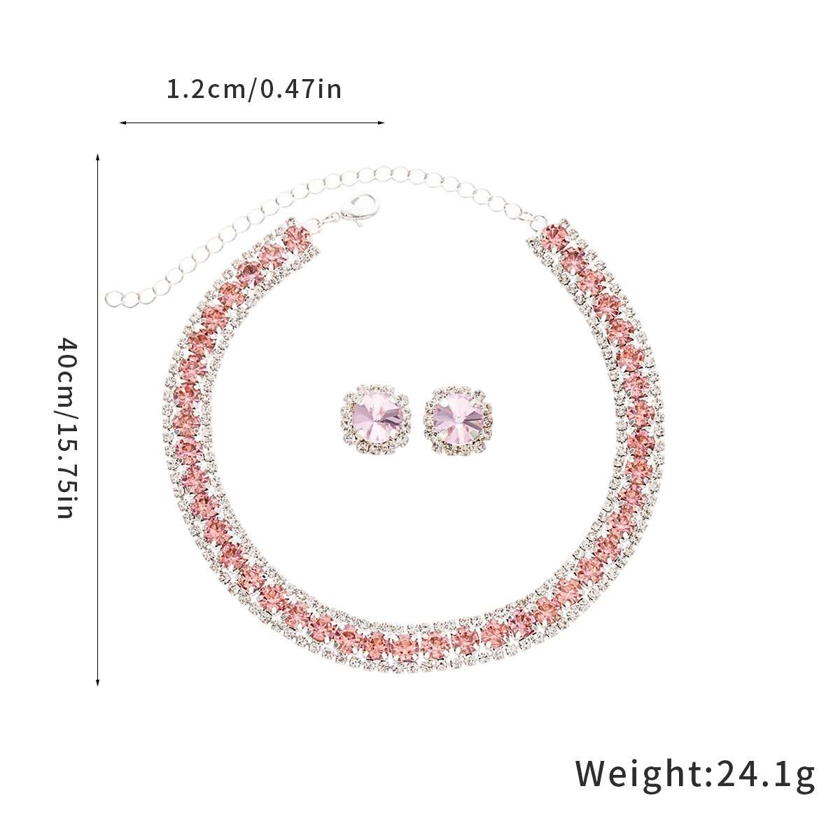 Parure collier et boucles d'oreilles en zircone AAA