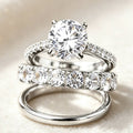3-piece ring set with cubic zirconia and 10mm gemstones – 2 colors