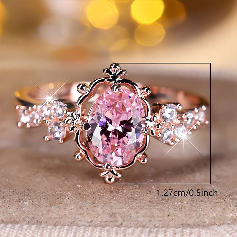 Ring with cubic zirconia and rhinestones – 5 colors