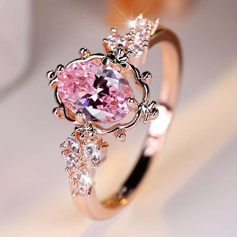 Ring with cubic zirconia and rhinestones – 5 colors