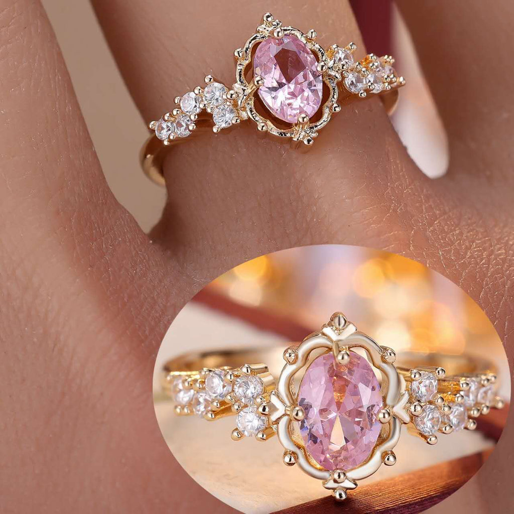 Ring with cubic zirconia and rhinestones – 5 colors