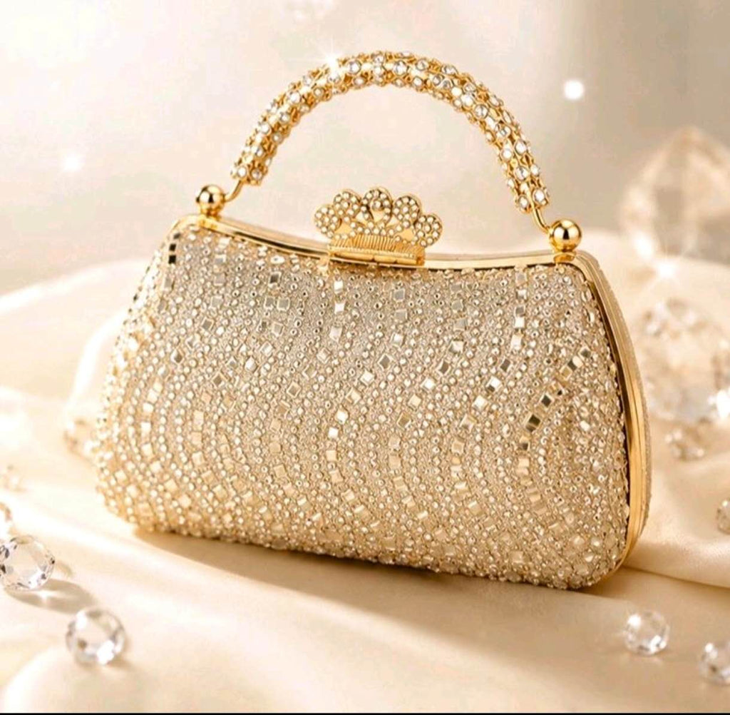 Luxury Rhinestone Evening Handbag Women Crystal Beaded Clutch Bag Wedding Party Prom Formal Shoulder Purse