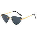 women's rimless cutaway sunglasses