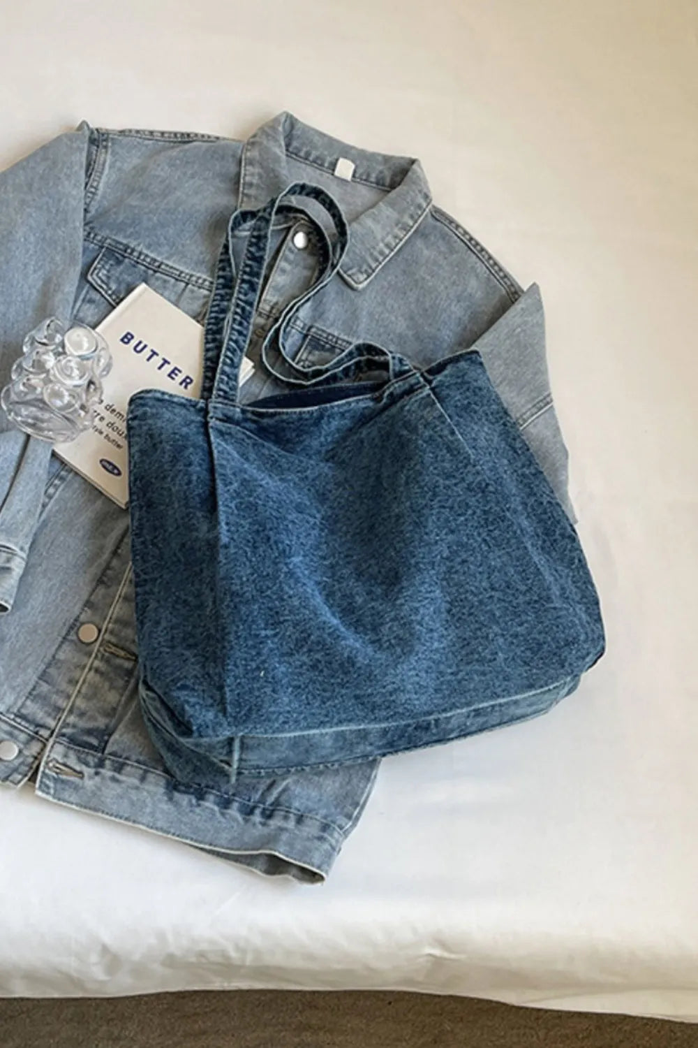 Sac fourre-tout en jean de taille moyenne