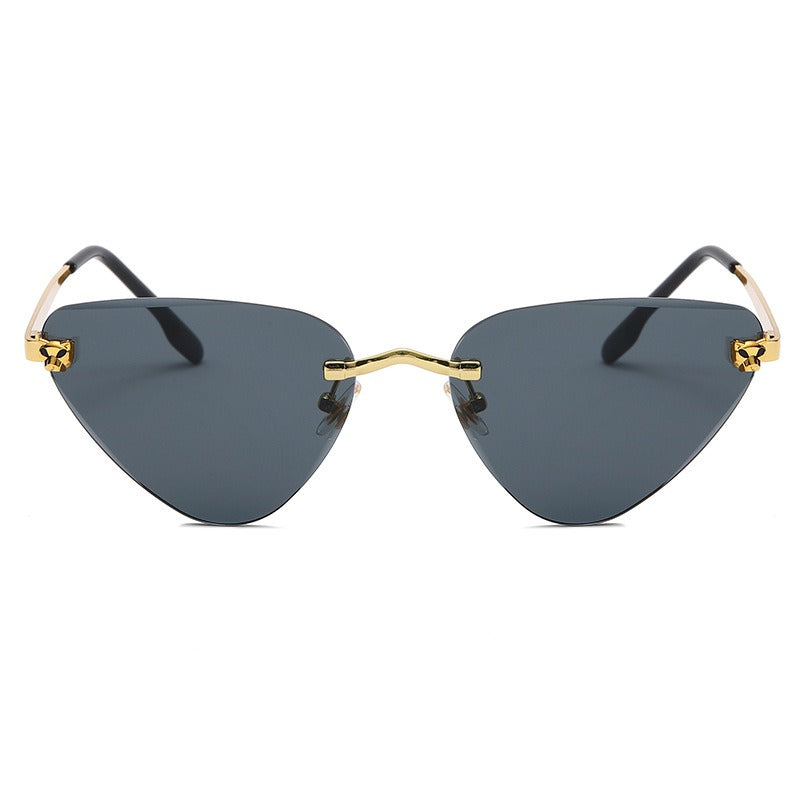 women's rimless cutaway sunglasses